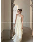 Ladies Chic Dress With Halter Neck Asymmetrical Flowing Hem
